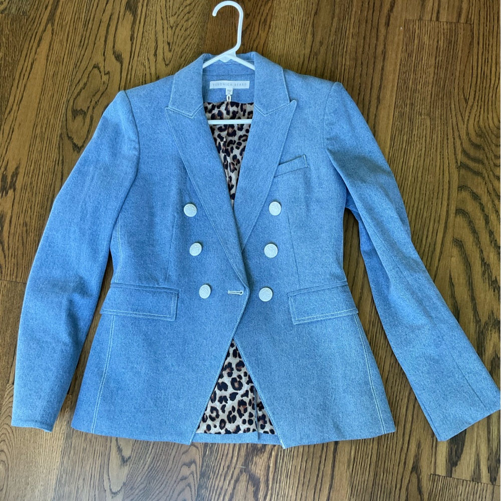 Veronica Beard Blue Double-Breasted Blazer - Picture 7 of 7